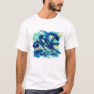 T-shirt Urban Graffiti Splash – Blue & Teal Street Art