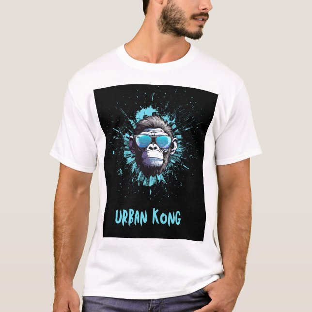 T-shirt Urban Kong Gorilla Design – Blue & Black Streetwea (Devant)