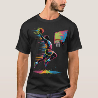 T-shirt Urban Slam Dunk Art  Abstract Drip Basketball Grap
