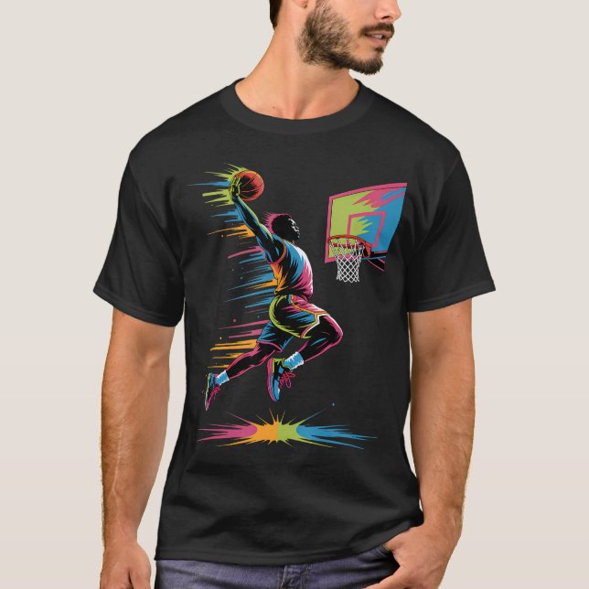 T-shirt Urban Slam Dunk Art  Abstract Drip Basketball Grap (Devant)
