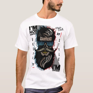 T-shirt urban style Tete de mort barbe hipster skull crane