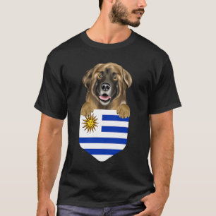 T-shirt Uruguay Drapeau Leonberger Chien dans la poche