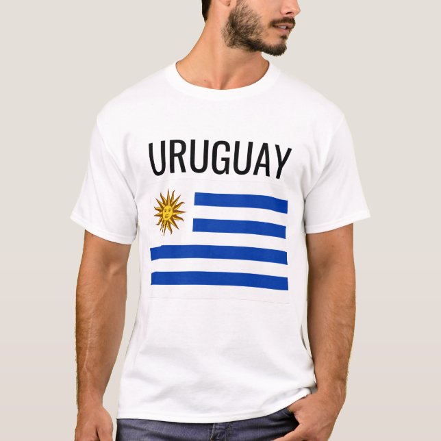 T-shirt Uruguay // Drapeau national du pays mondial (Devant)