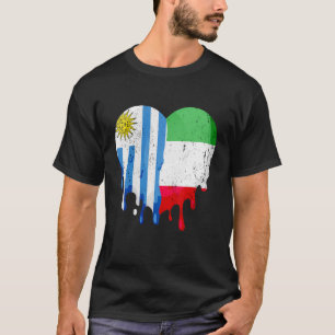 T-shirt Uruguay Italie Drapeau Coeur Citoyen Grown Patriot