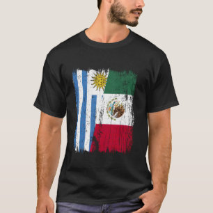 T-shirt Uruguay Mexique Demi-Drapeau Uruguayen Héritage Me