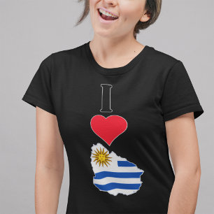 T-shirt Uruguay Vertical I Lotical Uruguayan Drapeau Carte
