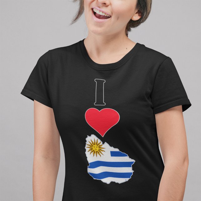T-shirt Uruguay Vertical I Lotical Uruguayan Drapeau Carte (Créateur téléchargé)