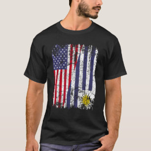 T-shirt URUGUAYAN RACINE LE Drapeau semi-américain URUGUAY
