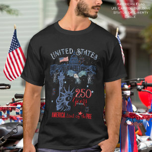 T-shirt US 250 Ans de Liberté Hommes Patriotique  