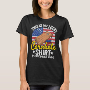 T-shirt Us American Flag Corn Hole Plaisanteries C'Est Ma