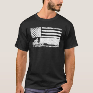 T-shirt US American Flag Semi-Truckers Conducteur 18 Wheel