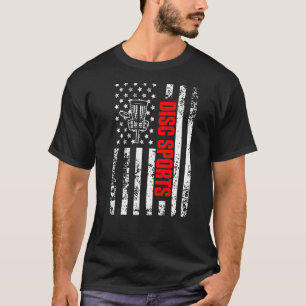 T-shirt US American Flag Sports Patriotique Disque Golf Pr