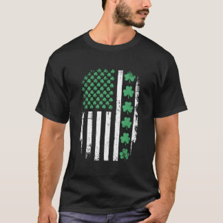 T-shirt Us American Flag With Shamrocks For St Patricks Da
