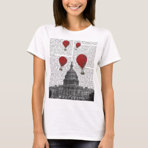 T-shirt US Capitol Building and Red Hot Air Balloons