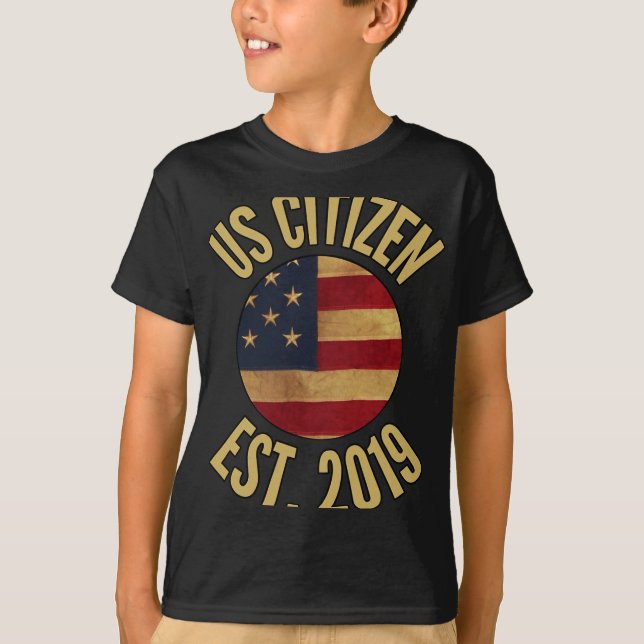 T-shirt Us Citizenship 2019 Gif American Flag Usa  (Devant)