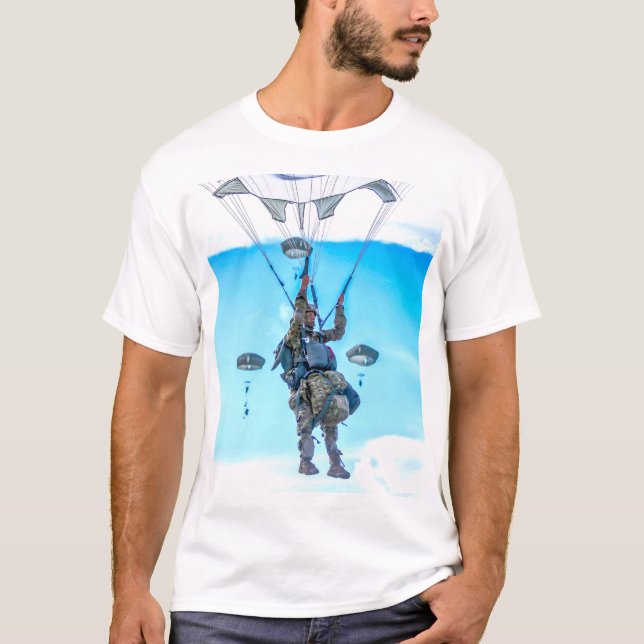 T-shirt US COMBAT SQUAD - US Airborne Parachutiste (Devant)
