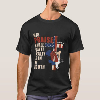 T-shirt Us Drapeau Aigle Croix Chrétienne Bible Patriotiqu