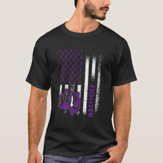 T-shirt Us Drapeau Epilepsie Combattez Purple Ribbon Epile
