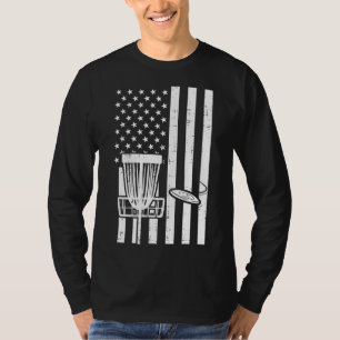 T-shirt US Drapeau Golf Vintage Patriotique Frisbee Golfin