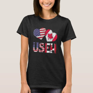 T-shirt Us Eh Américain Drapeau Canadien Fête du Canada Co
