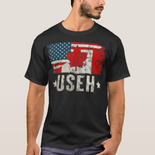 T-shirt Us Eh Américain Drapeau Canadien Vintage Fête du C