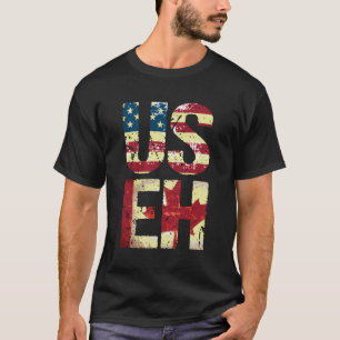 T-shirt Us Eh Amérique Canada Drapeau Funny Américain Cana