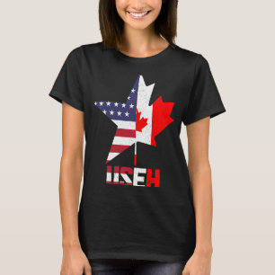 T-shirt US Eh Canada Canadian American Flag Pride Patrioti