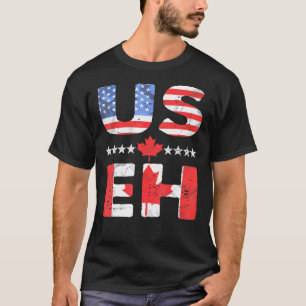 T-shirt Us Eh Canada Flag Fide Vacances Voyage Canadien