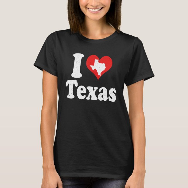 T-shirt US Fiers Citoyen Amérique Aimer État J Coeur Texas (Devant)