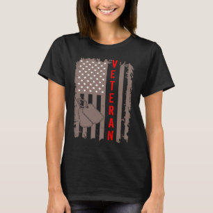 T-shirt US FLAG AMERICAN VÉTÉRAN cadeau Soldat de la fête 