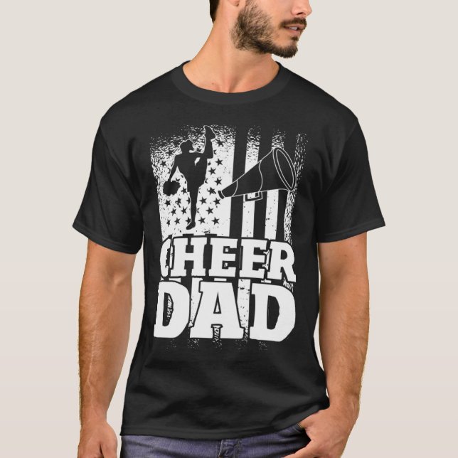 T-shirt US Flag Cheerleading Father Cheer Dad (Devant)