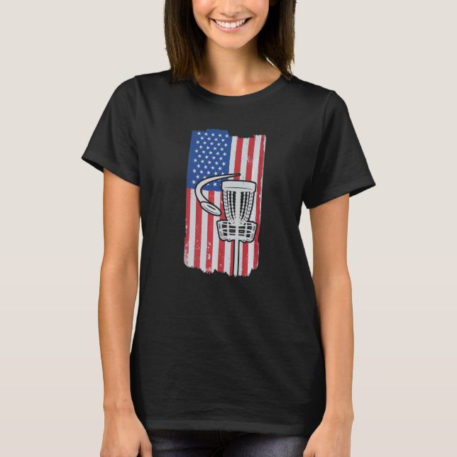 T-shirt Us Flag Disk Golf Midrange Par Idea Frisbee (Devant)