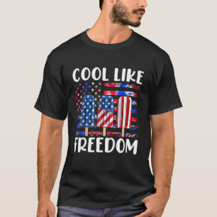 T-shirt Us Flag Ice Cream Patriotic Popsicles 4 juillet