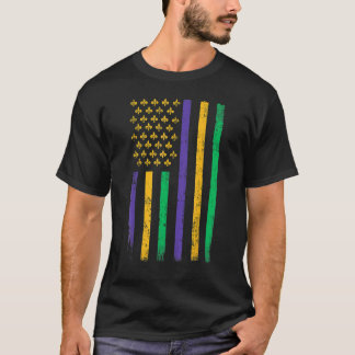 T-shirt US Mardi Gras Flag Celebration Outfit For Men Wome