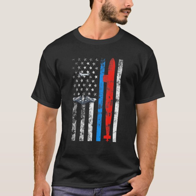 T-shirt US Submarine Silent Service Vétéran américain Drap (Devant)