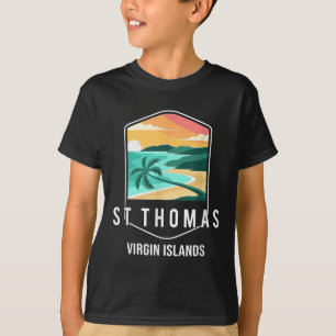 T-shirt Us Virgin Islands Plage Coucher de soleil Palm Tre