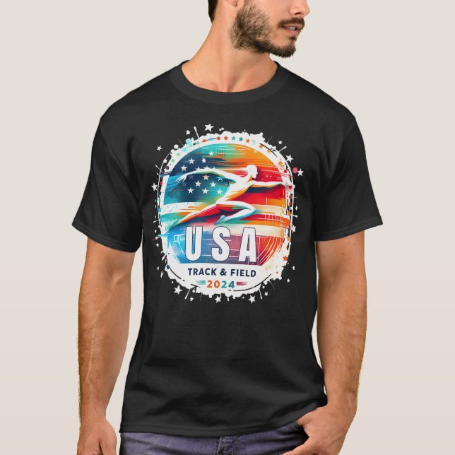 T-shirt Usa 2024 Go United States America 2024 Usa Track (Devant)