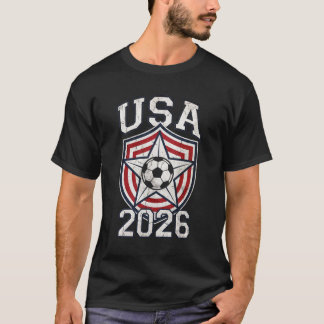 T-shirt USA 2026 Soccer Vintage Distressed Patriotic Sport