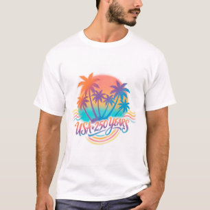 T-shirt USA 250e anniversaire Palmiers 