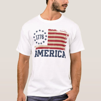 T-shirt USA 250th Vintage 1776 America Distressed Flag