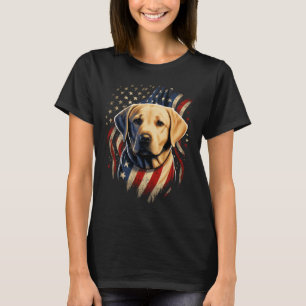 T-shirt Usa 4 juillet Patriotique Jaune Amérique Labrador