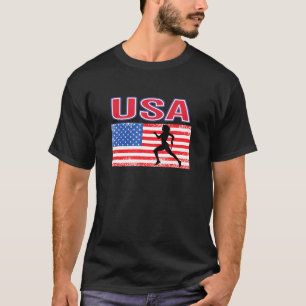 T-shirt Usa Aime Les Jeux D'Été Sur Piste Et Sur Le Terrai