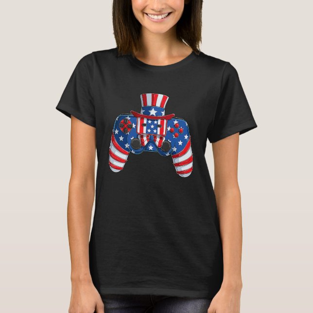 T-shirt USA America Controller For Video Games  Gamers (Devant)