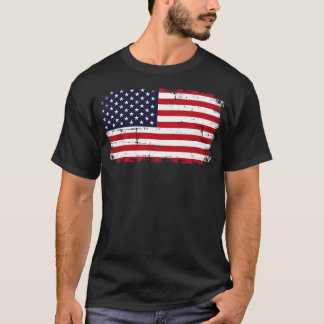 T-shirt USA American avec étoiles et rayures style vintage