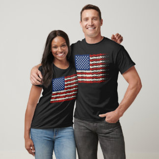 T-shirt USA American Flag Shield Patriotic 