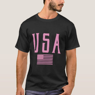 T-shirt Usa American Flag Text K Print