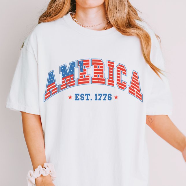 T-shirt USA Amérique Drapeau Fête de l'Indépendance 4 juil (Créateur téléchargé)