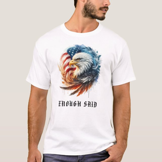 T-shirt *~* USA AP16 Eagle à drapeau américain circulaire (Devant)
