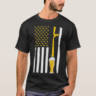 T-shirt USA Bière bracelet étoiles et bars à boire desi am