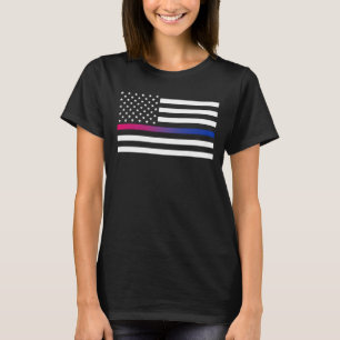 T-shirt USA Bisexual Pride Ligne mince